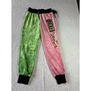 Wicket By Justice Girls Velour Jogger NWT Size M10 Pink ,green